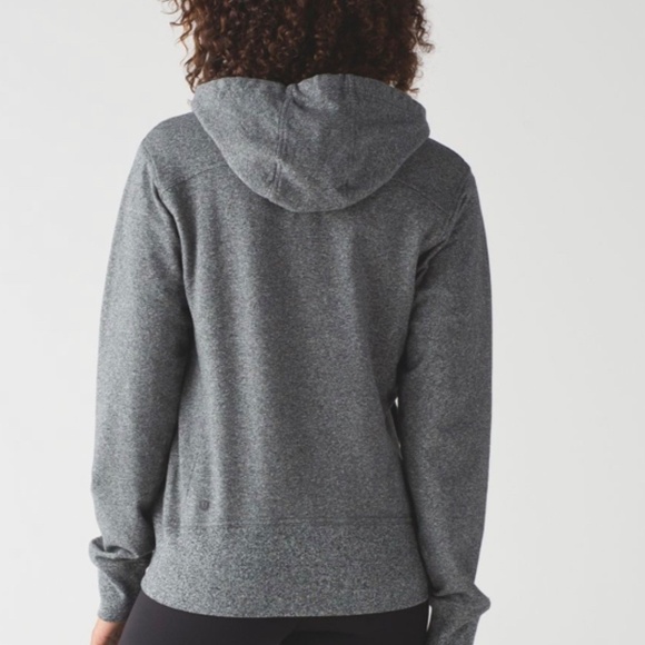 Lululemon Split Hoodie Heathered Speckled Black Size 6 - Picture 4 of 13